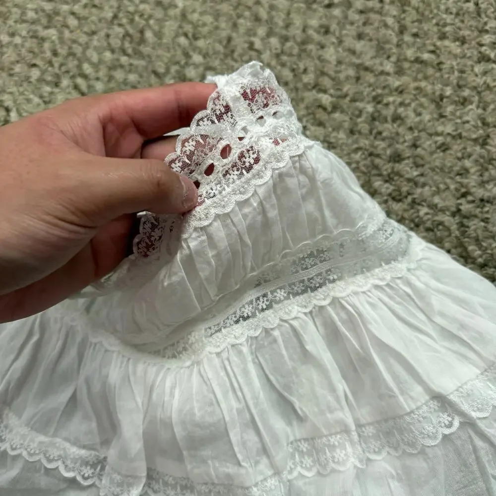 Free People | NWOT Lacey Trim  Summer Preppy Bohemian Darling Dreams Tank Top